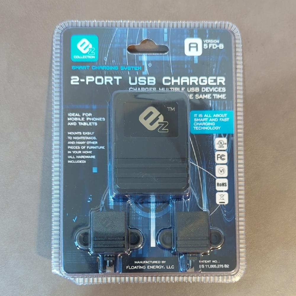 E Z Collection 2 Port USB Charger Version 5 Fd B Designed In Europe NIP